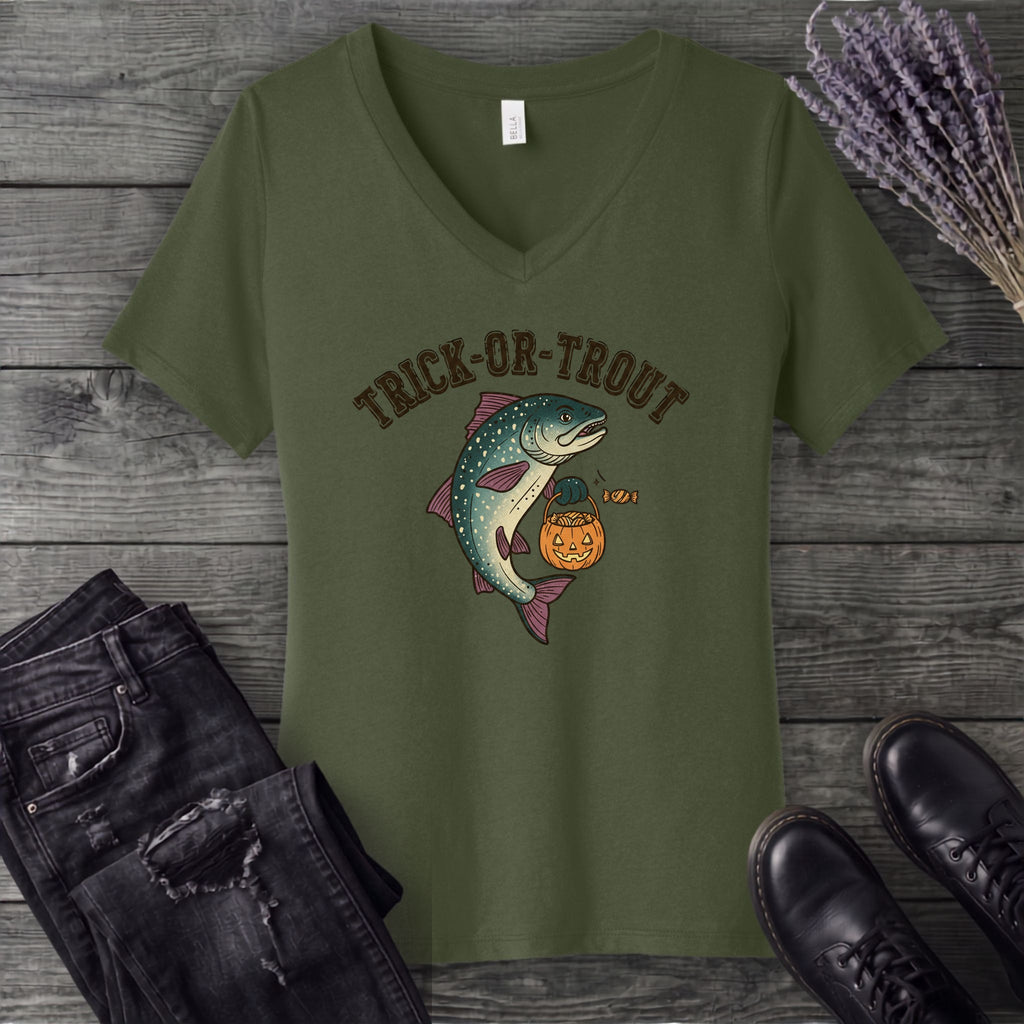 Trick Or Trout V-Neck T-Shirt