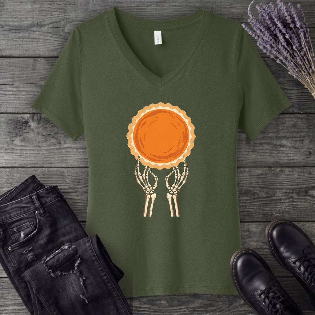 Skeleton Pie V-Neck T-Shirt