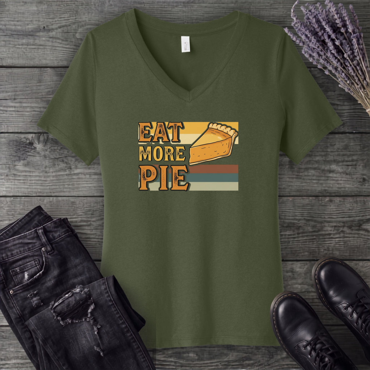 Eat More Pie V-Neck T-Shirt