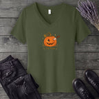 Jack-O-Lantern I'm Fine V-Neck T-Shirt