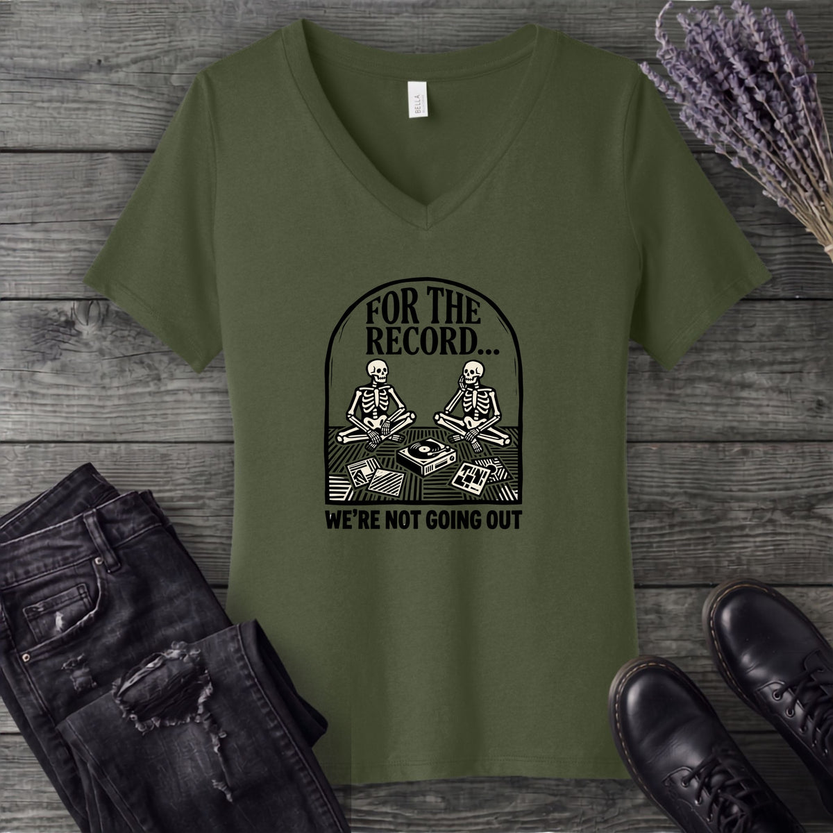 For The Record V-Neck T-Shirt