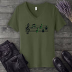 Spooky Music V-Neck T-Shirt