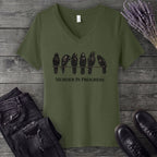 Murder In Progress Six Crows V-Neck T-Shirt