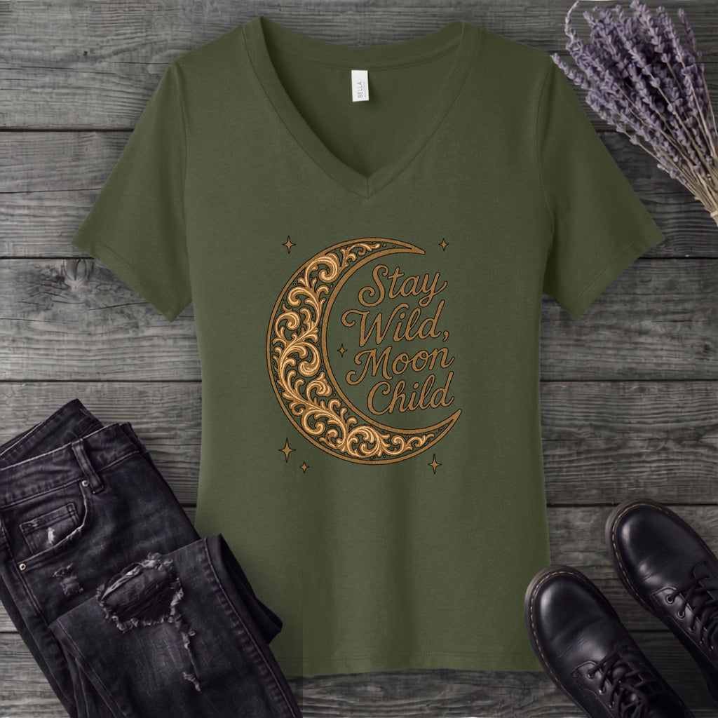 Stay Wild Moon Child V-Neck T-Shirt