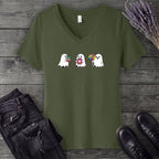 Ghosts Fun Treats V-Neck T-Shirt