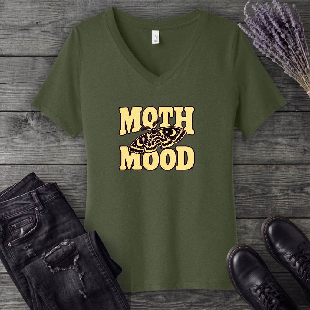 Moth Mood V-Neck T-Shirt