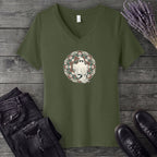 Boho Ghost Mandala V-Neck T-Shirt