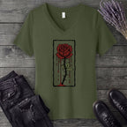 dripping rose V-Neck T-Shirt