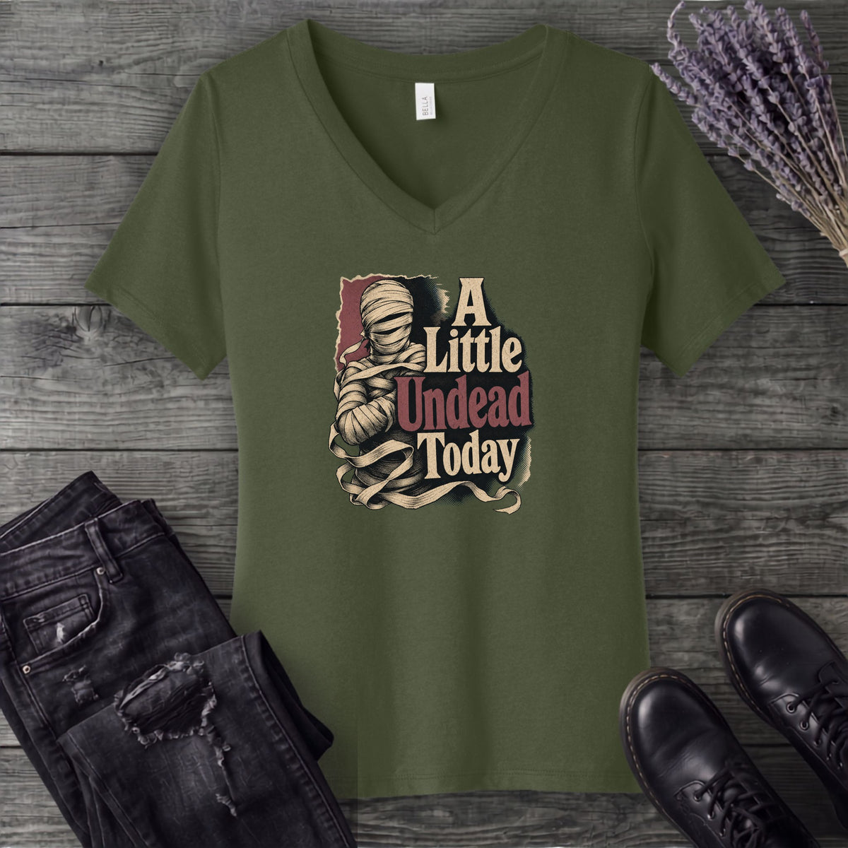 A Little Undead Today V-Neck T-Shirt