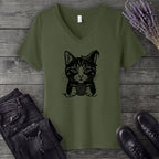 Witchy Yarn Cat V-Neck T-Shirt