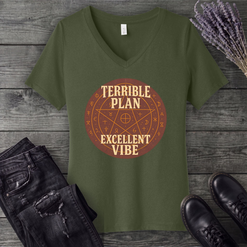 Terrible Plan Excellent Vibe V-Neck T-Shirt