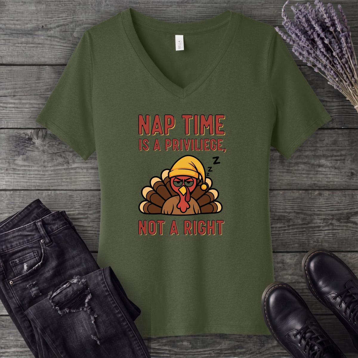 Nap Time V-Neck T-Shirt