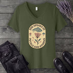 She Speaks In Petals And Storms V-Neck T-Shirt