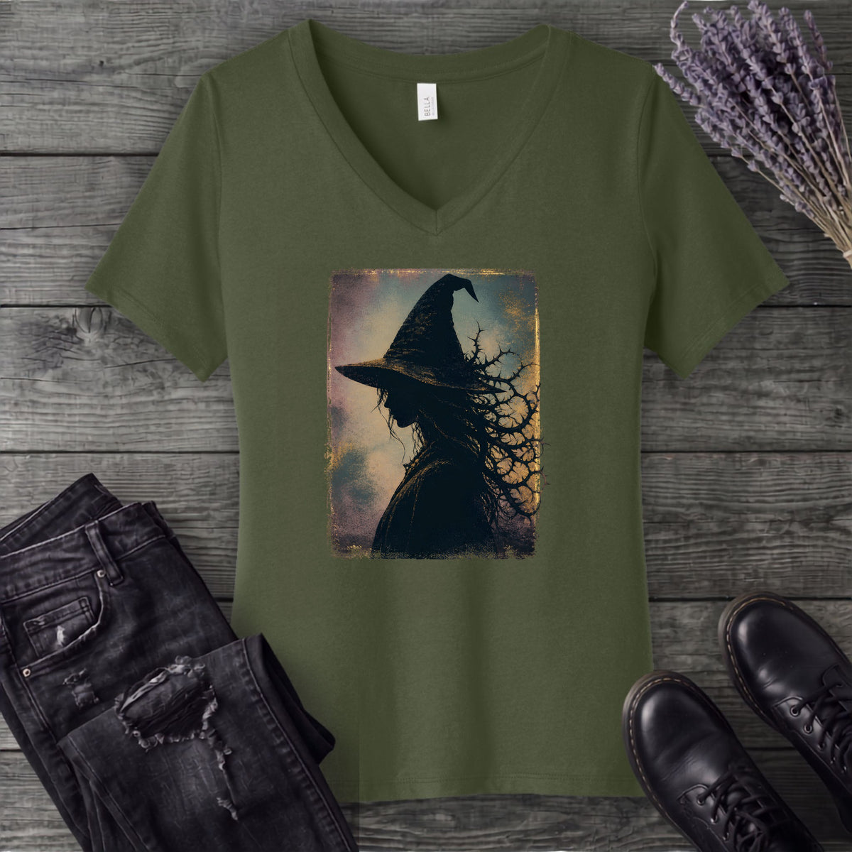 Brambles And Shadows Witch V-Neck T-Shirt