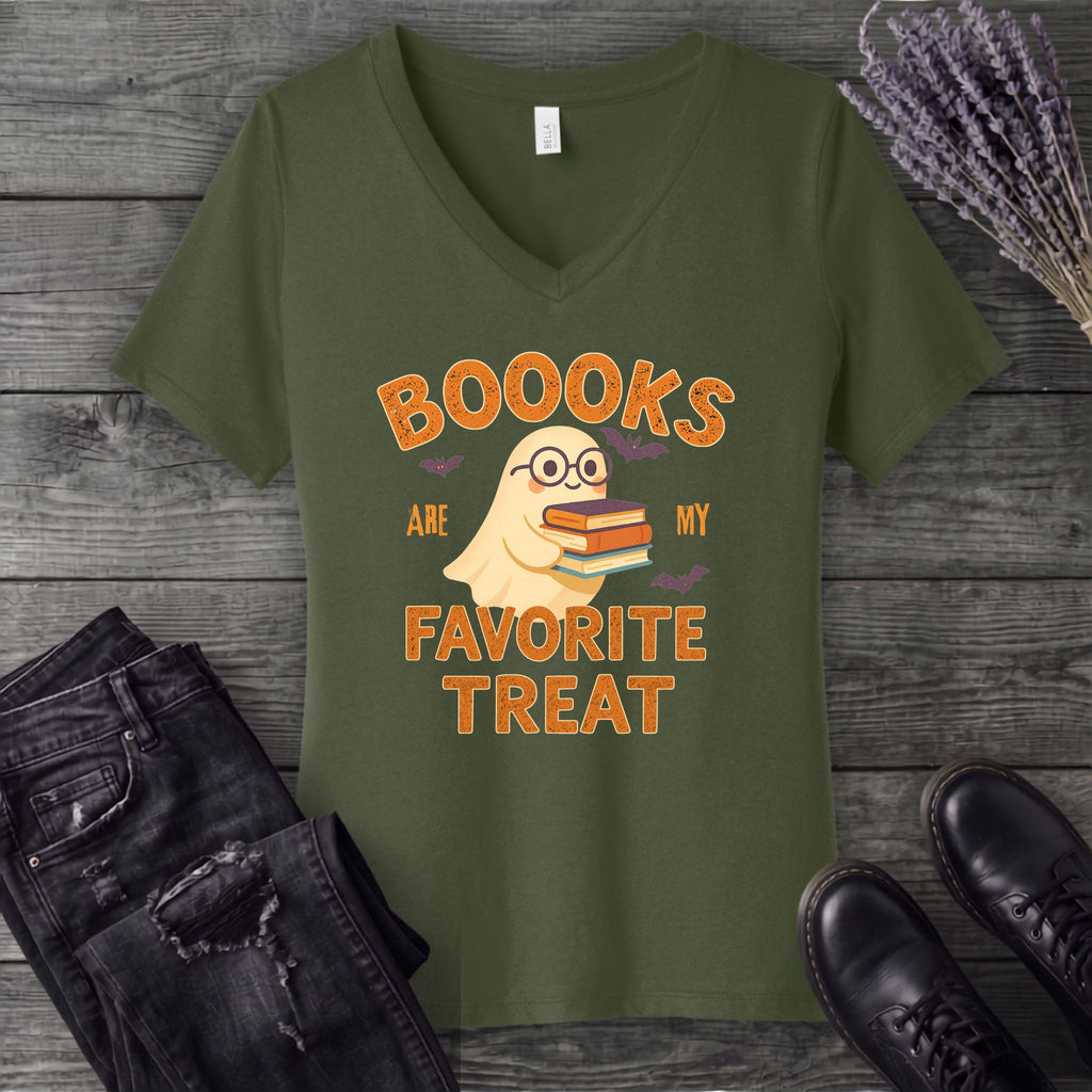 Books Are My Favorite Treats V-Neck T-Shirt