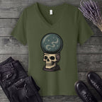 Crystal Ball Skull V-Neck T-Shirt