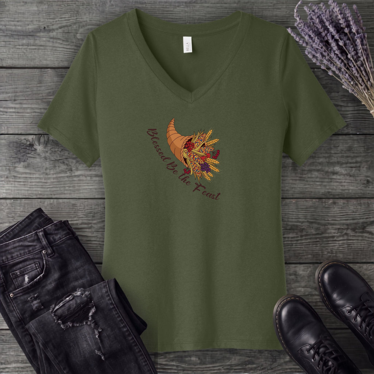 Blessed Be The Feast V-Neck T-Shirt