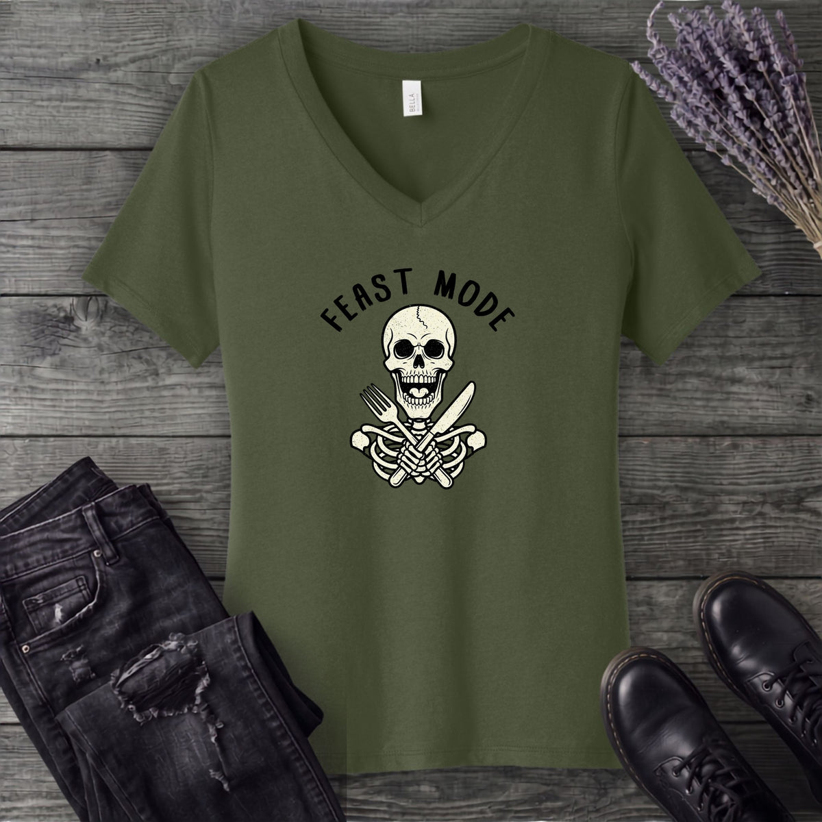 Feast Mode V-Neck T-Shirt