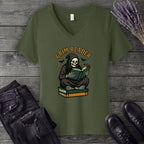 Grim Reader V-Neck T-Shirt