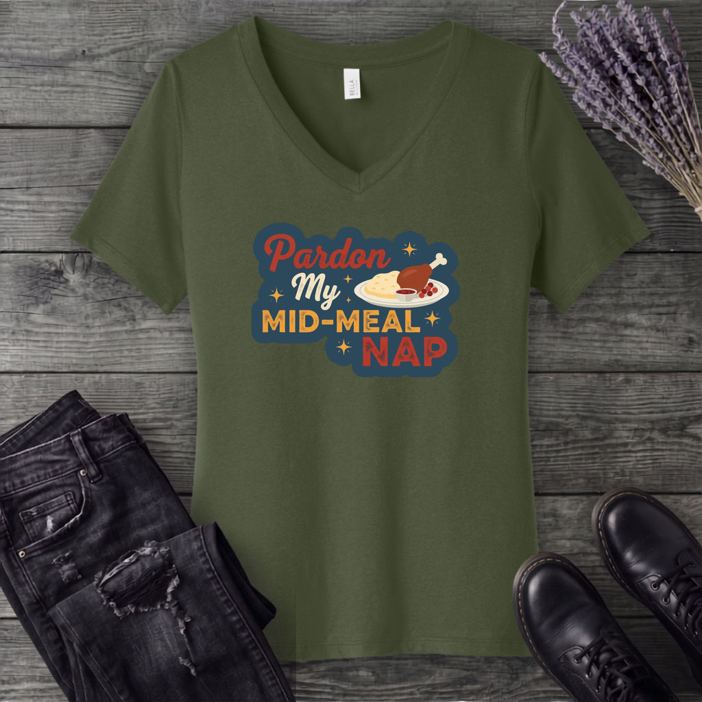 Mid Meal Nap V-Neck T-Shirt
