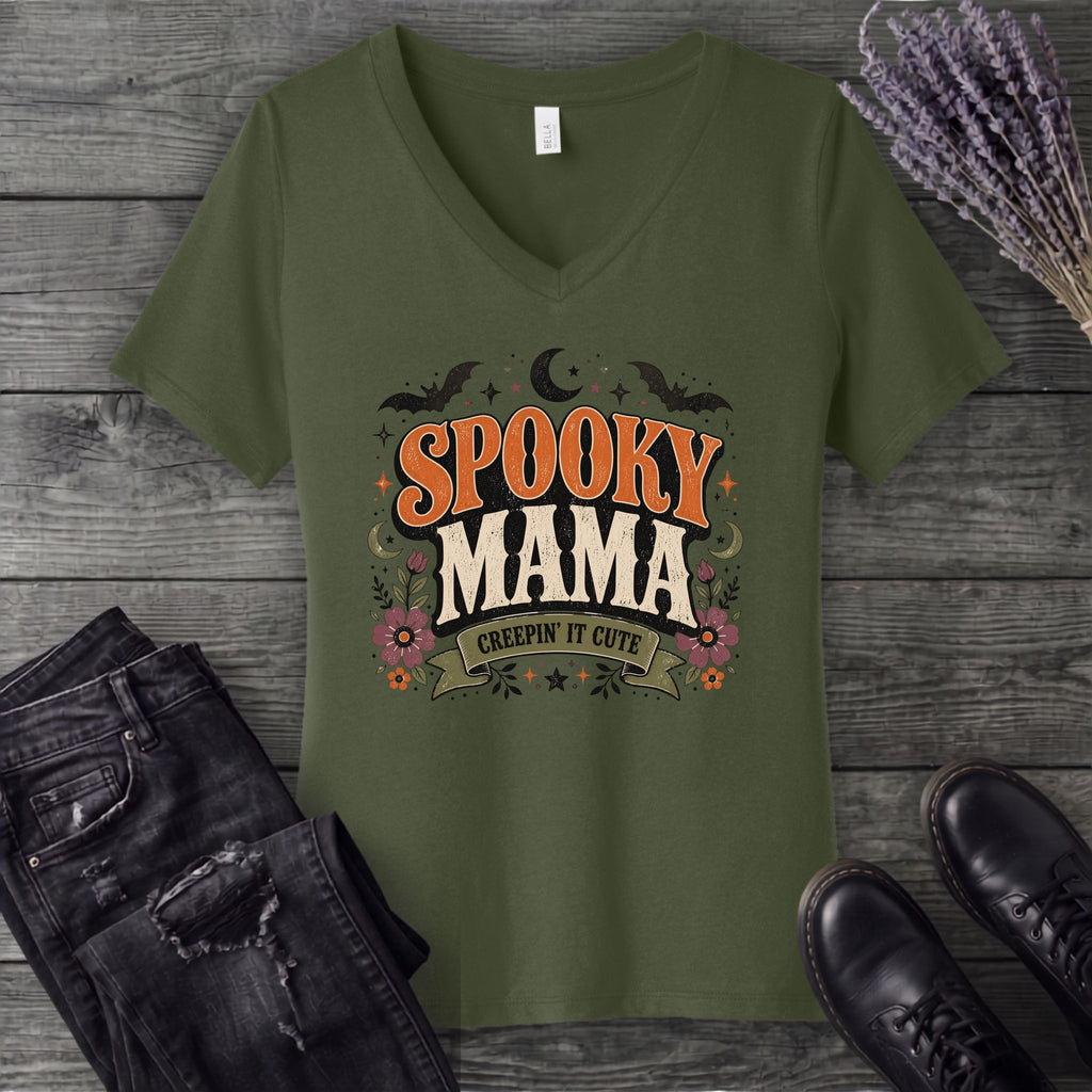 Spooky Mama V-Neck T-Shirt