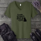 Human By Chance Feral By Choice V-Neck T-Shirt