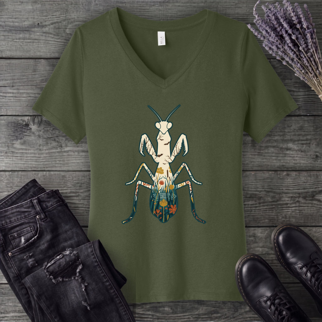 Mantis Silhouette V-Neck T-Shirt