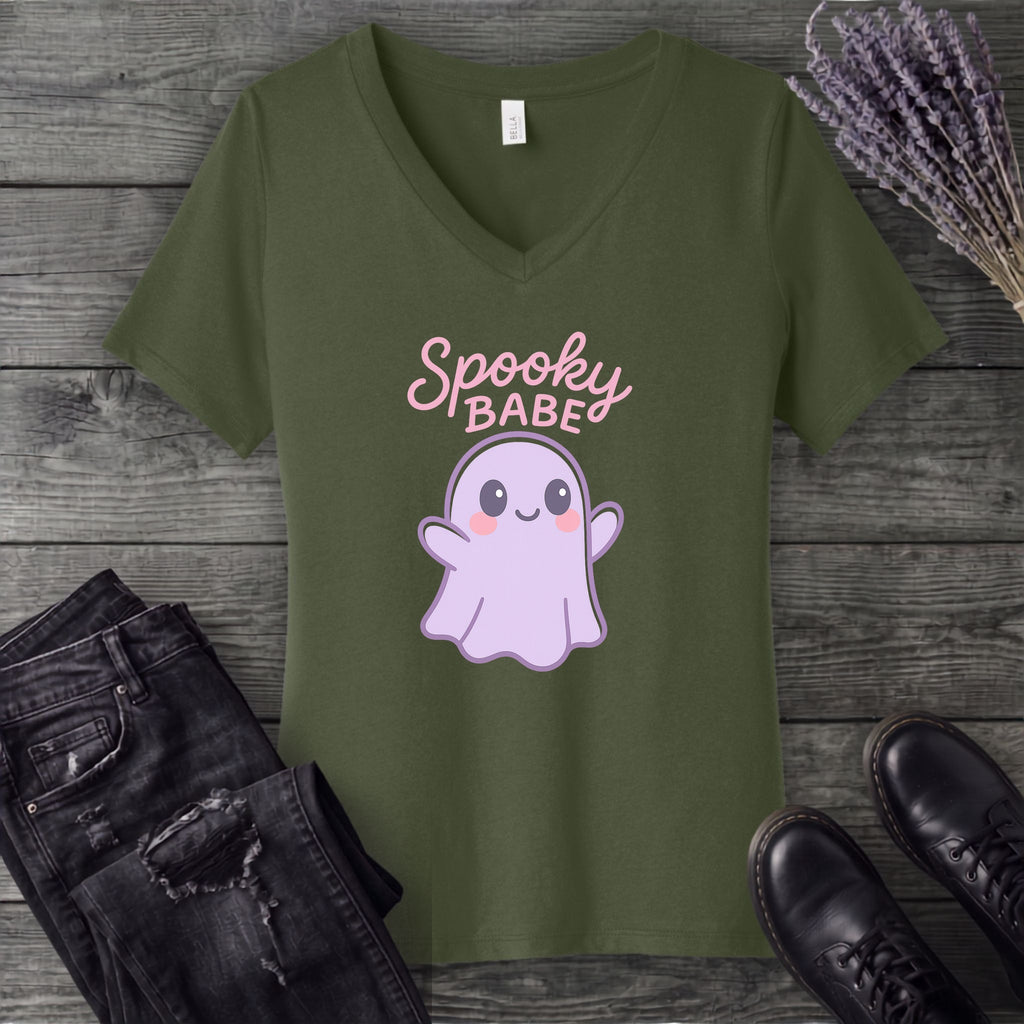 Spooky Babe V-Neck T-Shirt