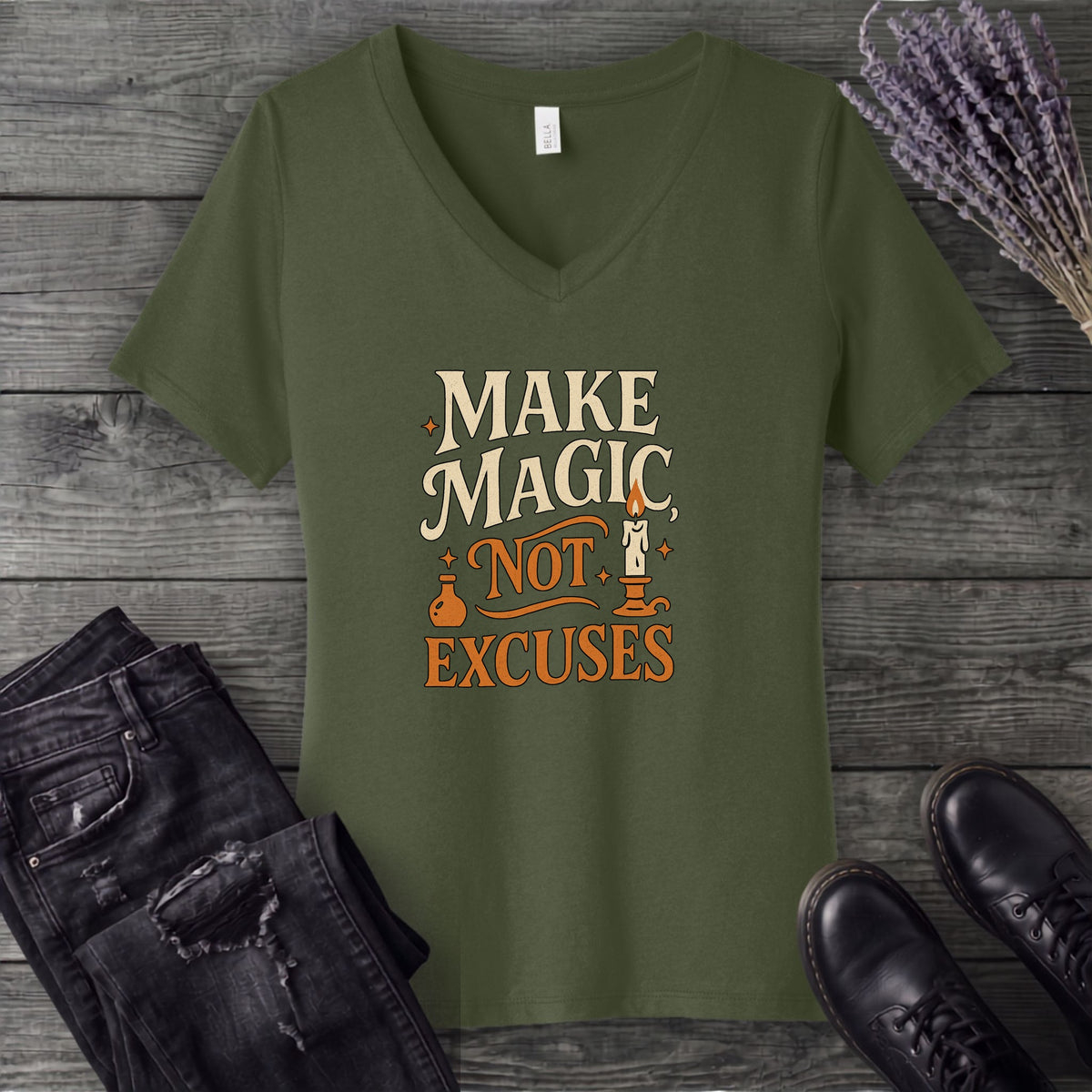 Make Magic Not Excuses V-Neck T-Shirt