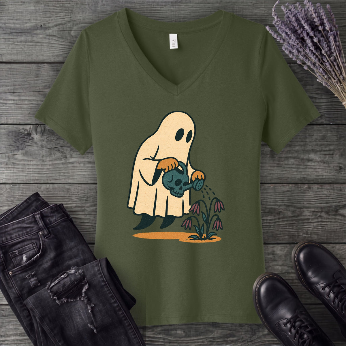 Ghost Gardener V-Neck T-Shirt