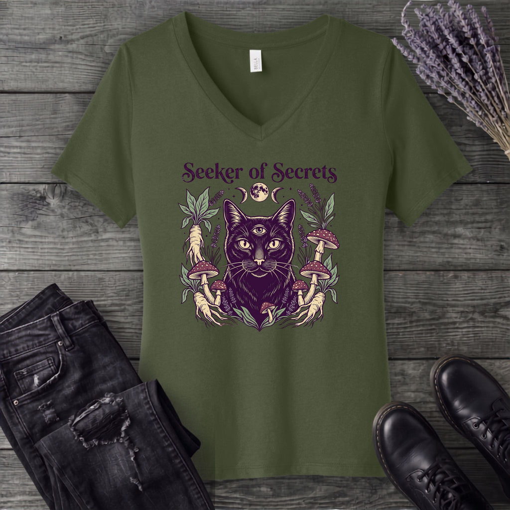 Seeker Of Secrets V-Neck T-Shirt