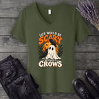 Life Would Be Scary Without Crows V-Neck T-Shirt