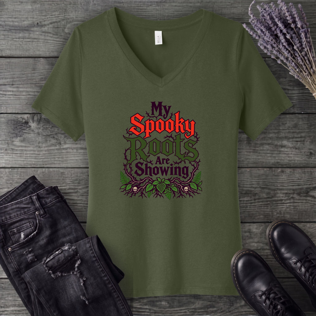 My Spooky Roots Are Showing V-Neck T-Shirt