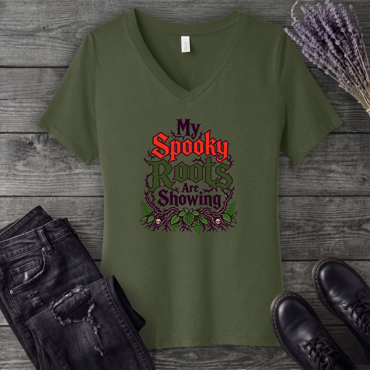 My Spooky Roots Are Showing V-Neck T-Shirt