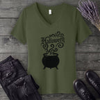 Halloween Cauldron V-Neck T-Shirt