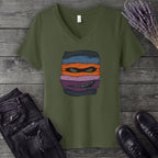 Mummy Stripes V-Neck T-Shirt