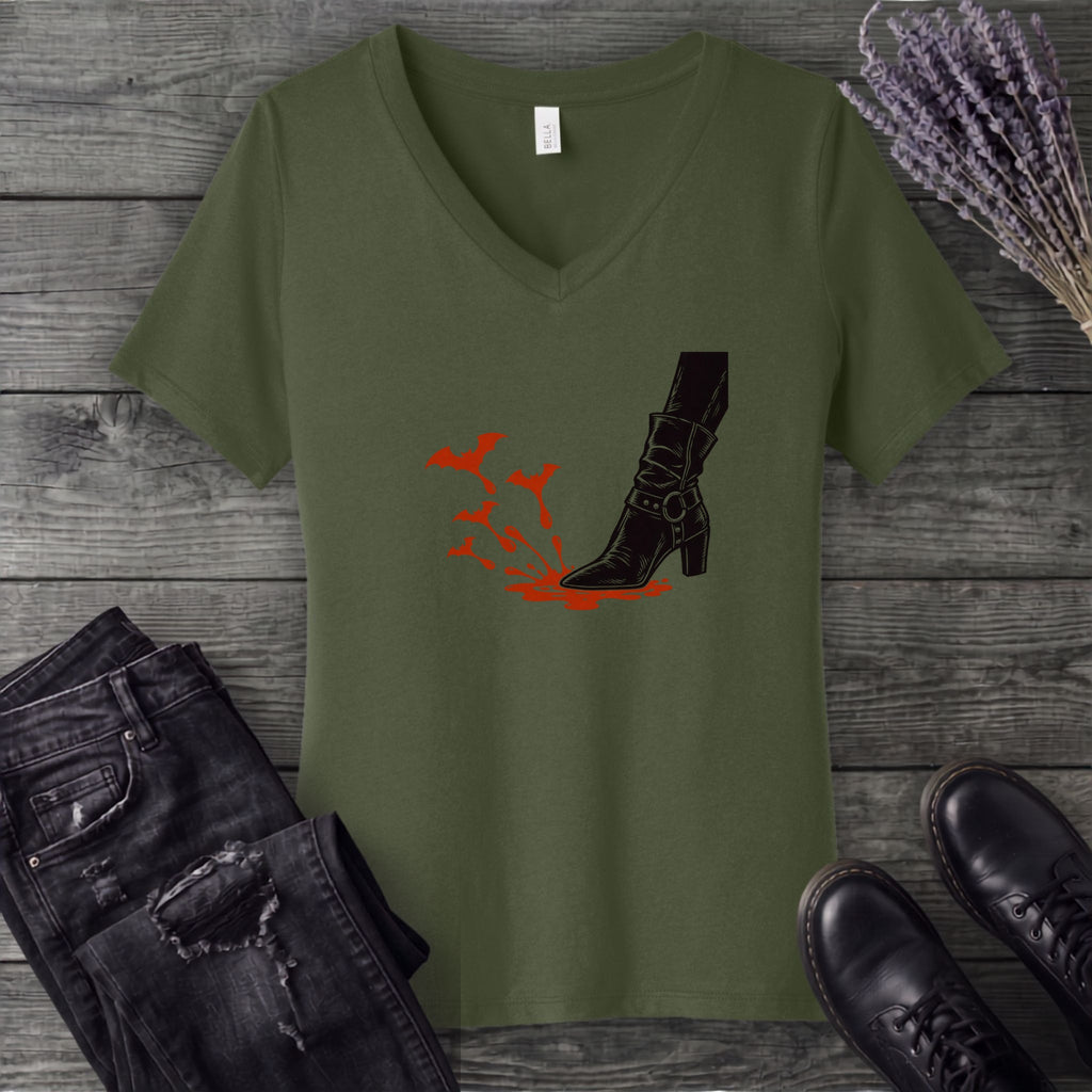 Crimson Stomp V-Neck T-Shirt