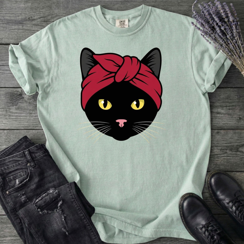 Black Cat Headband T-Shirt