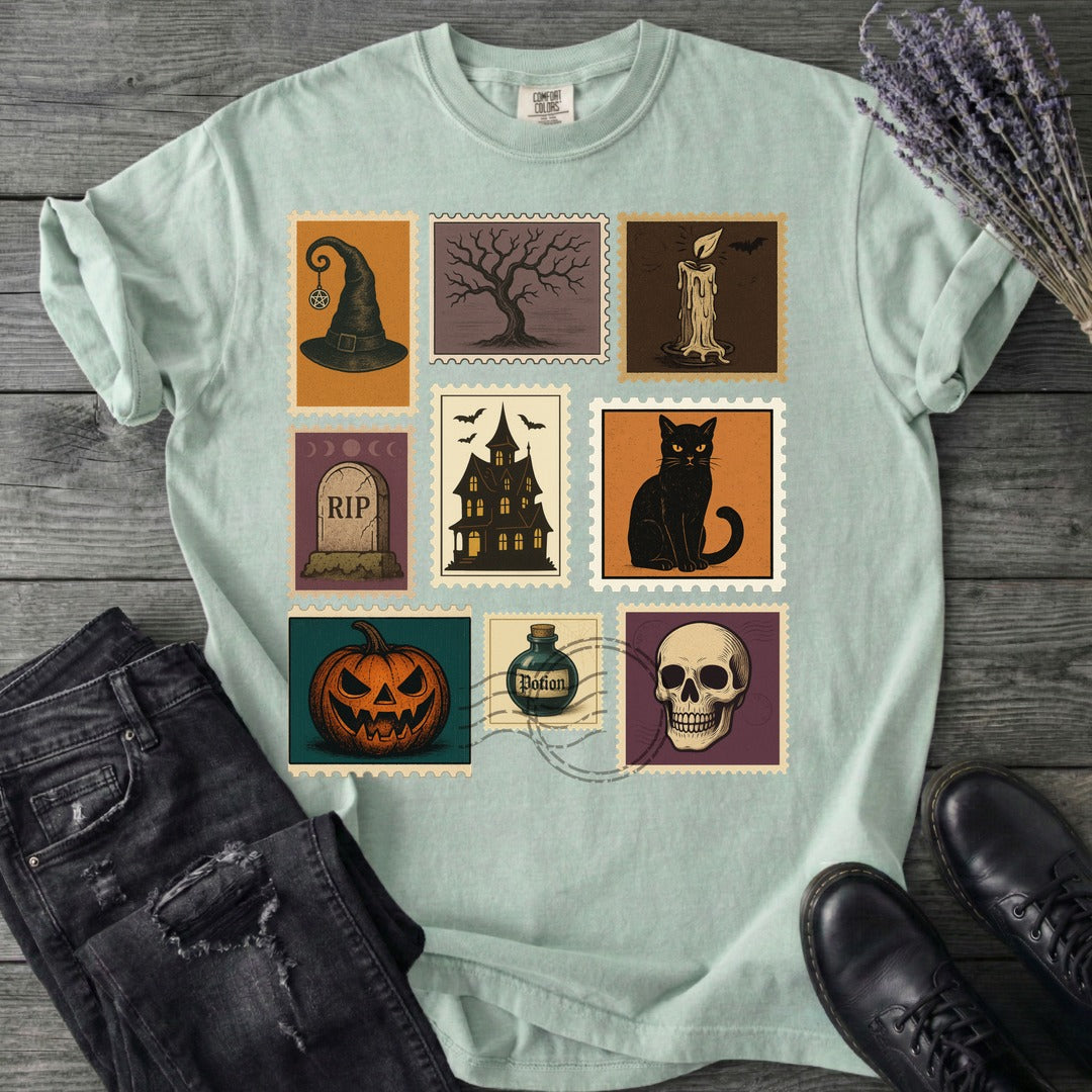 Halloween Stamps Collage T-Shirt