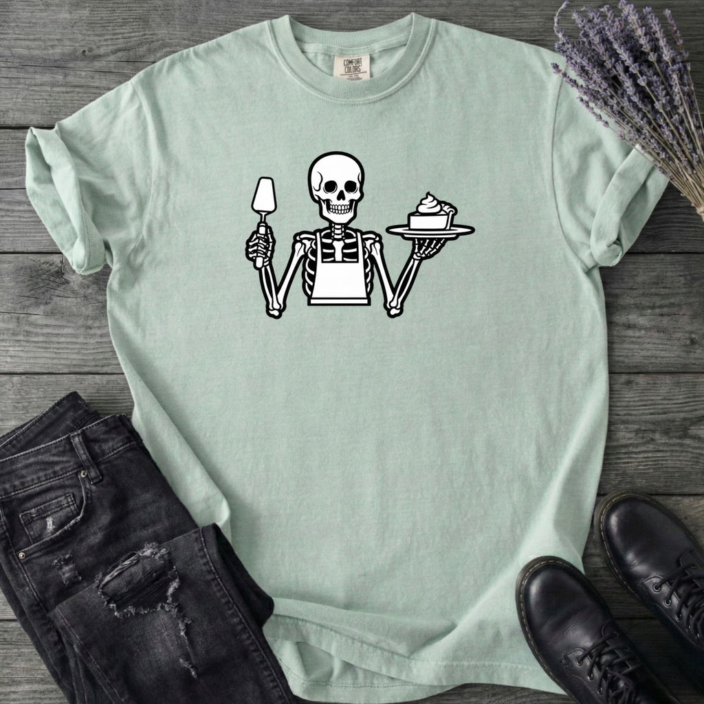Skeleton Serving Pie T-Shirt
