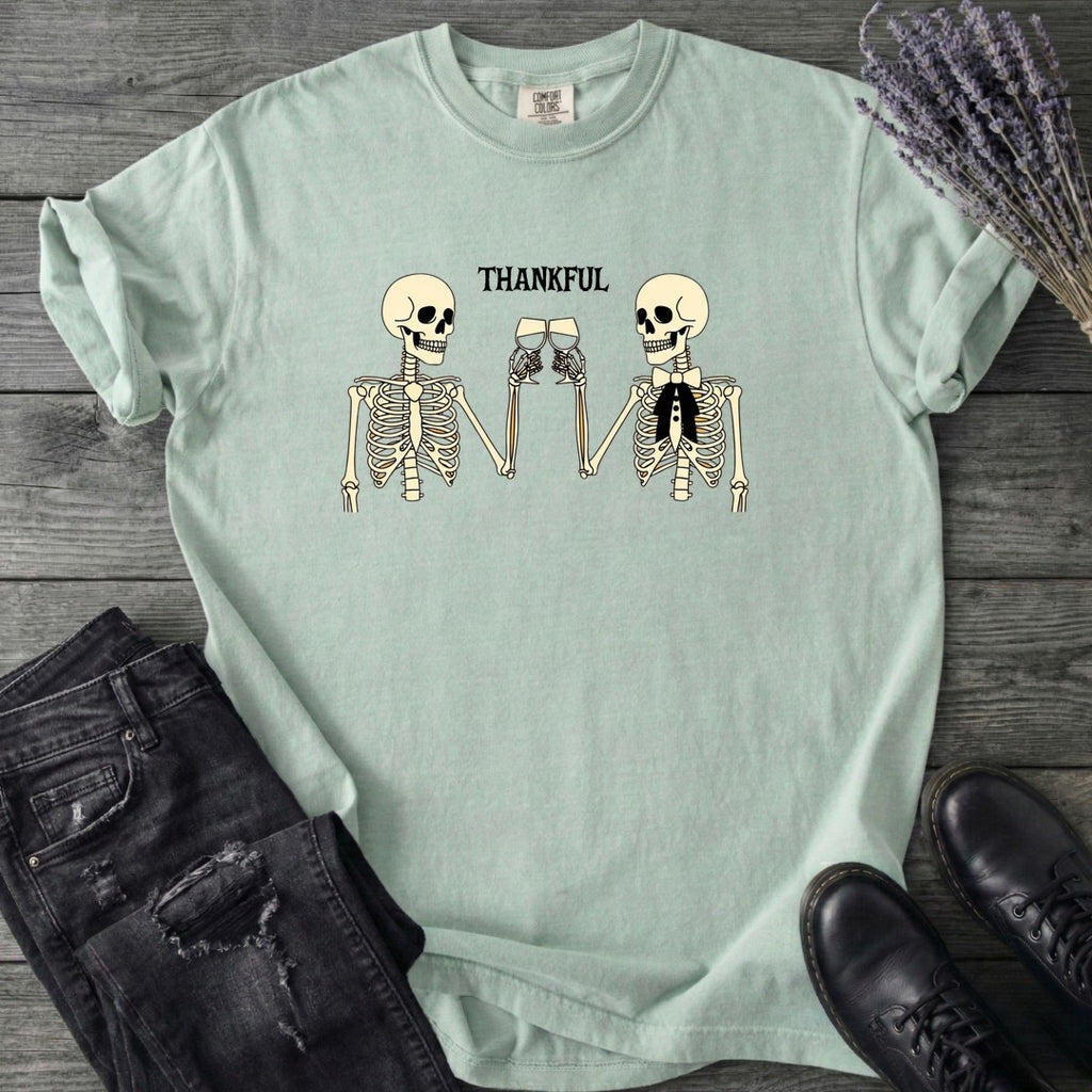 Thankful Toasting Skeletons T-Shirt
