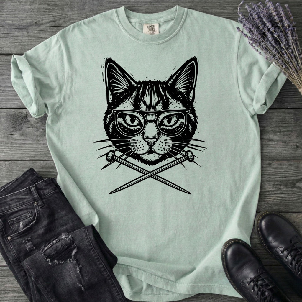 Cat Knitting Needles T-Shirt