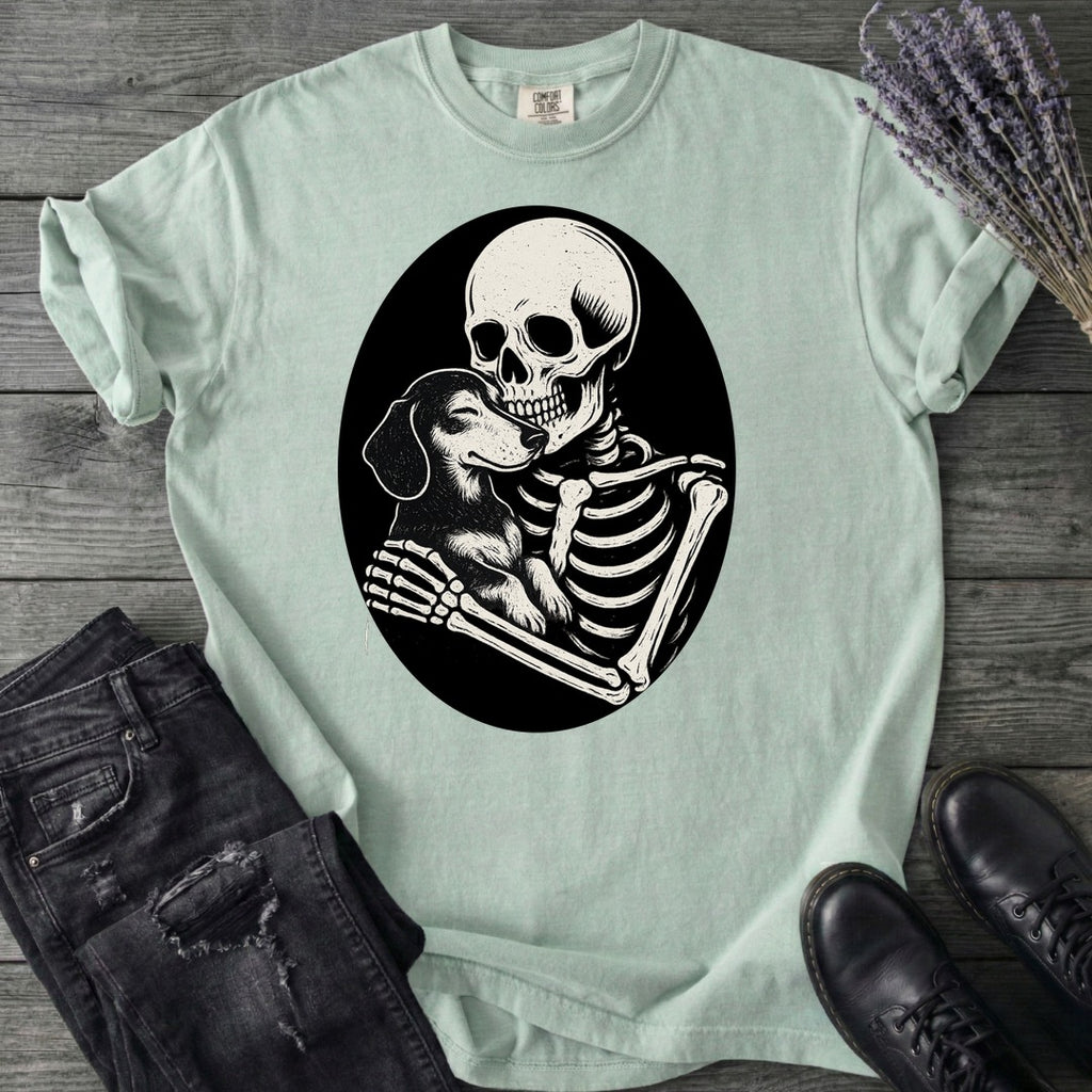 Skeleton Dachshund Hug T-Shirt