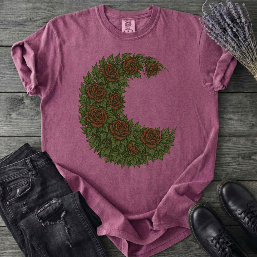Crescent Moon Roses T-Shirt