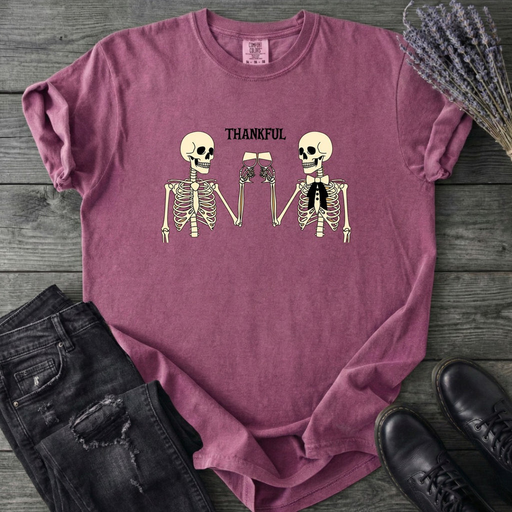 Thankful Toasting Skeletons T-Shirt