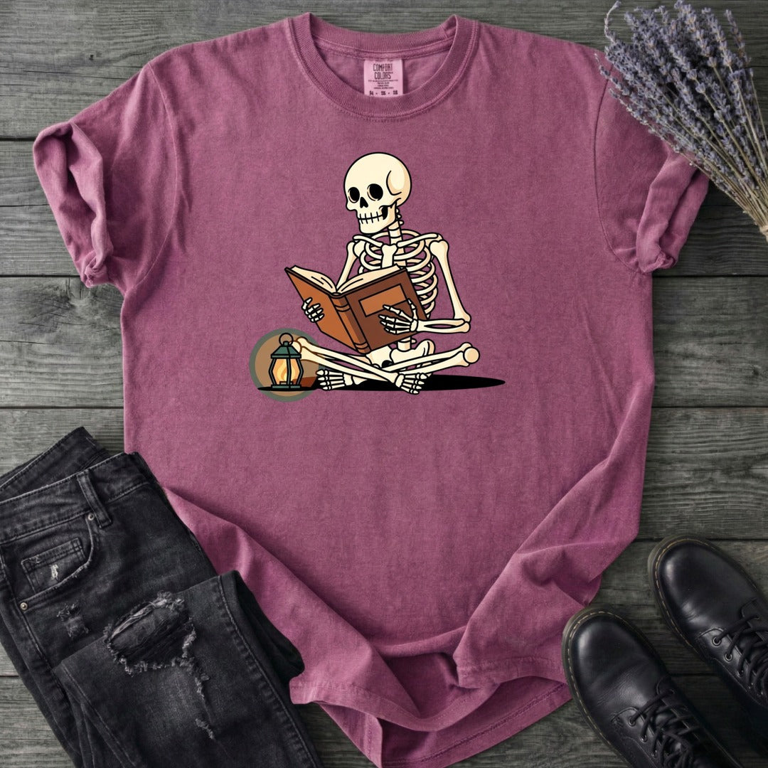 Skeleton Reading T-Shirt