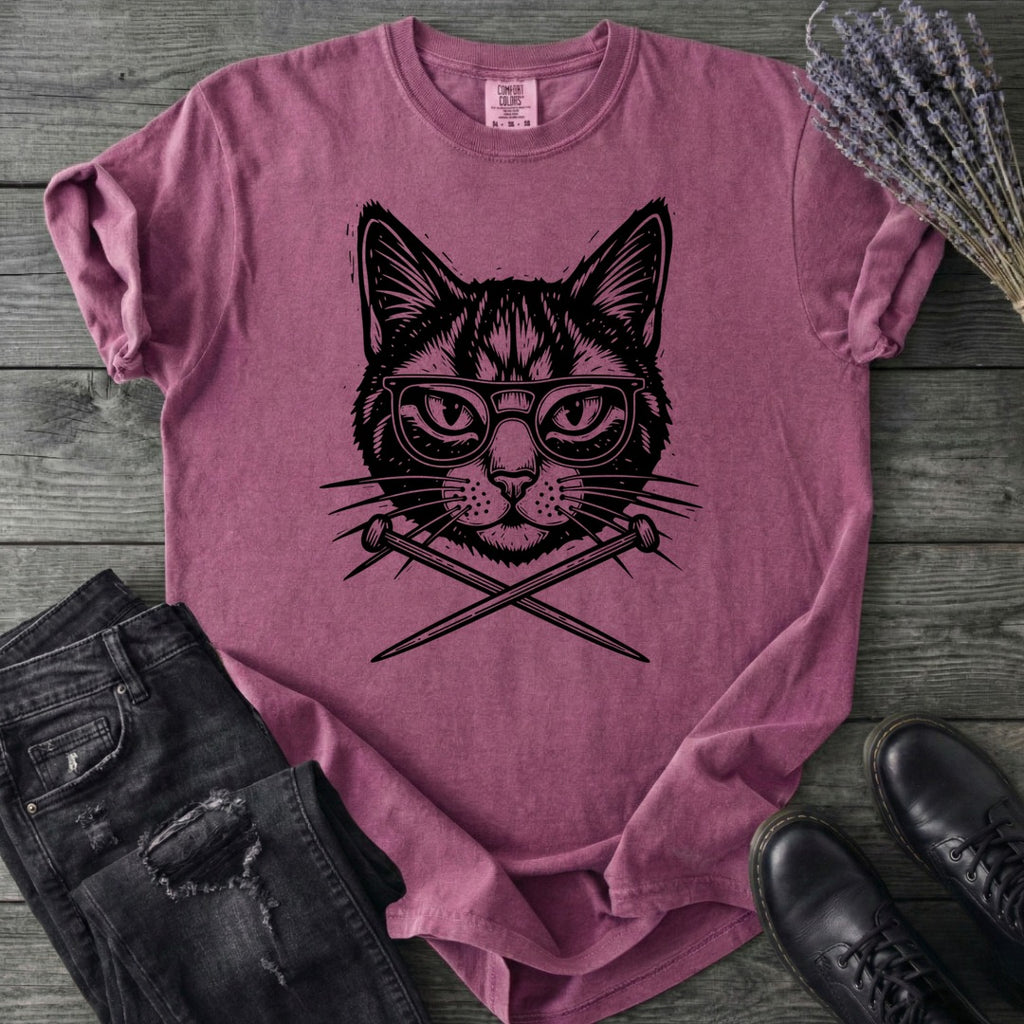 Cat Knitting Needles T-Shirt