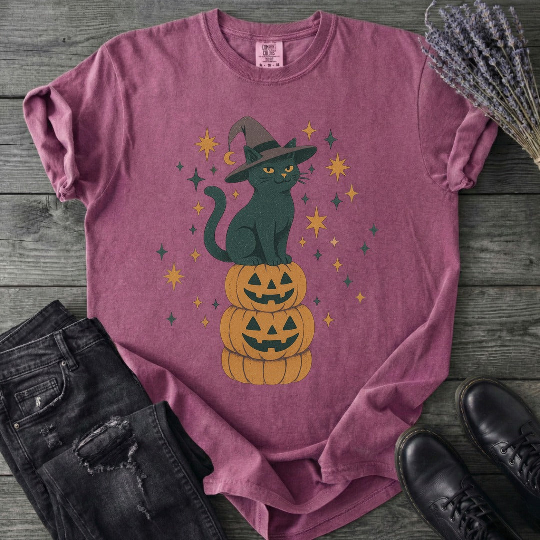 Stacked Cat and Pumpkins T-Shirt