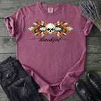 Thankful Leaf Swag Skull T-Shirt