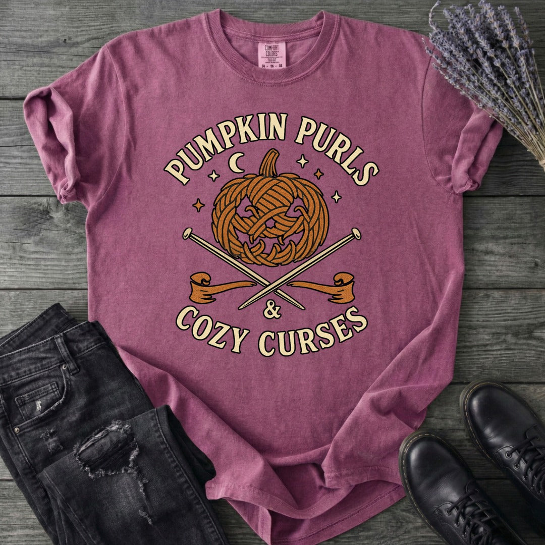 Pumpkin Purls And Cozy Curses T-Shirt